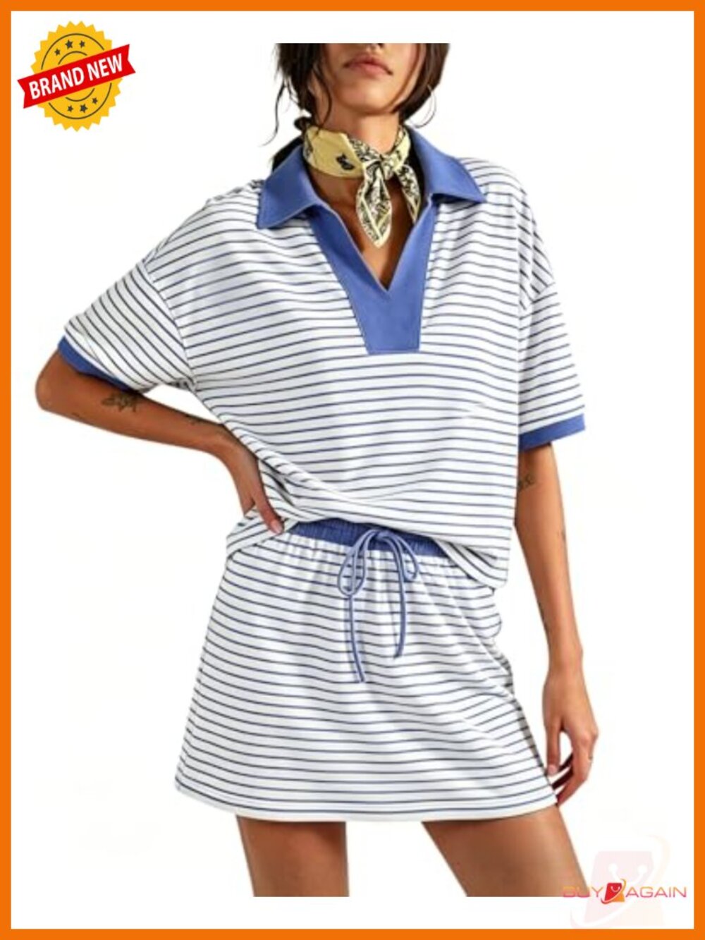 Womens 2 Piece Skort Set Cropped Polo Top High Waist Skort Casual Workout
